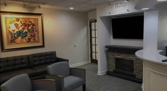 Detroit Dentist office lobby in Bingham Farms