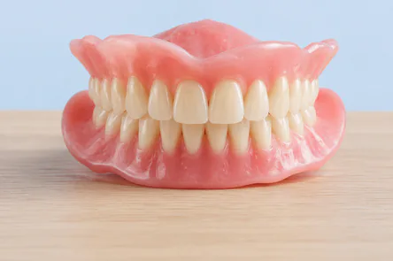 Complete set of upper and lower dentures
